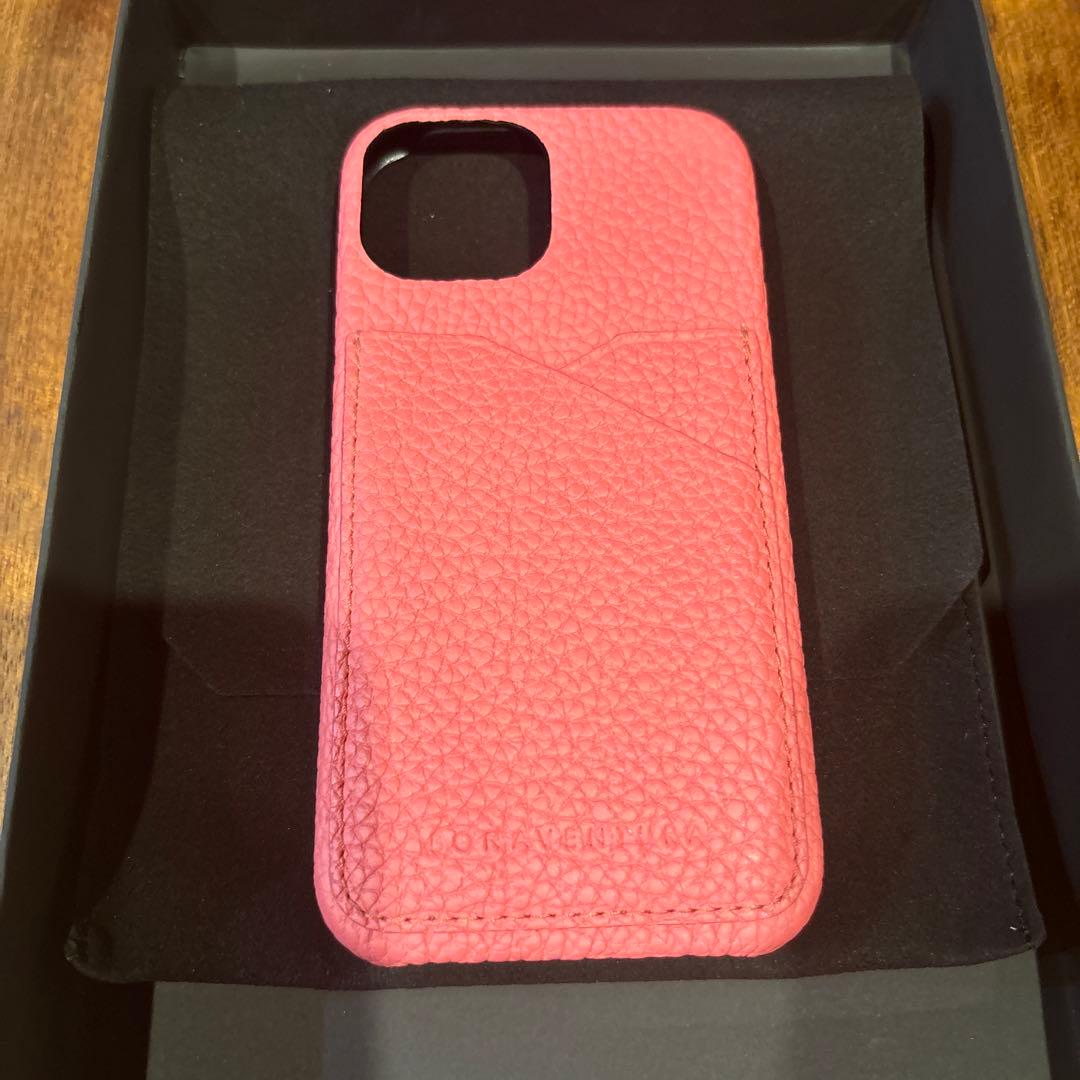 美品【ボナベンチュラ】iphone13mini バックカバーケース アザレピンク