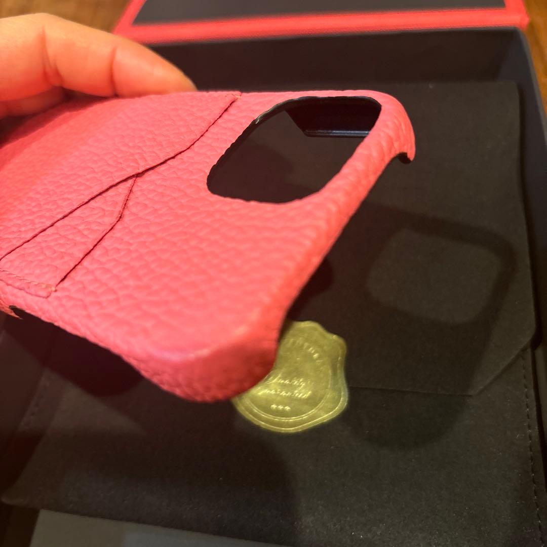 美品【ボナベンチュラ】iphone13mini バックカバーケース アザレピンク