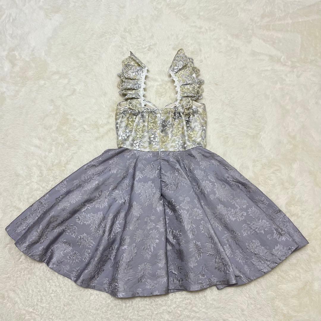 キャバドレス Sugar ROBEdeFLEURS 刺繍　フリル　紫