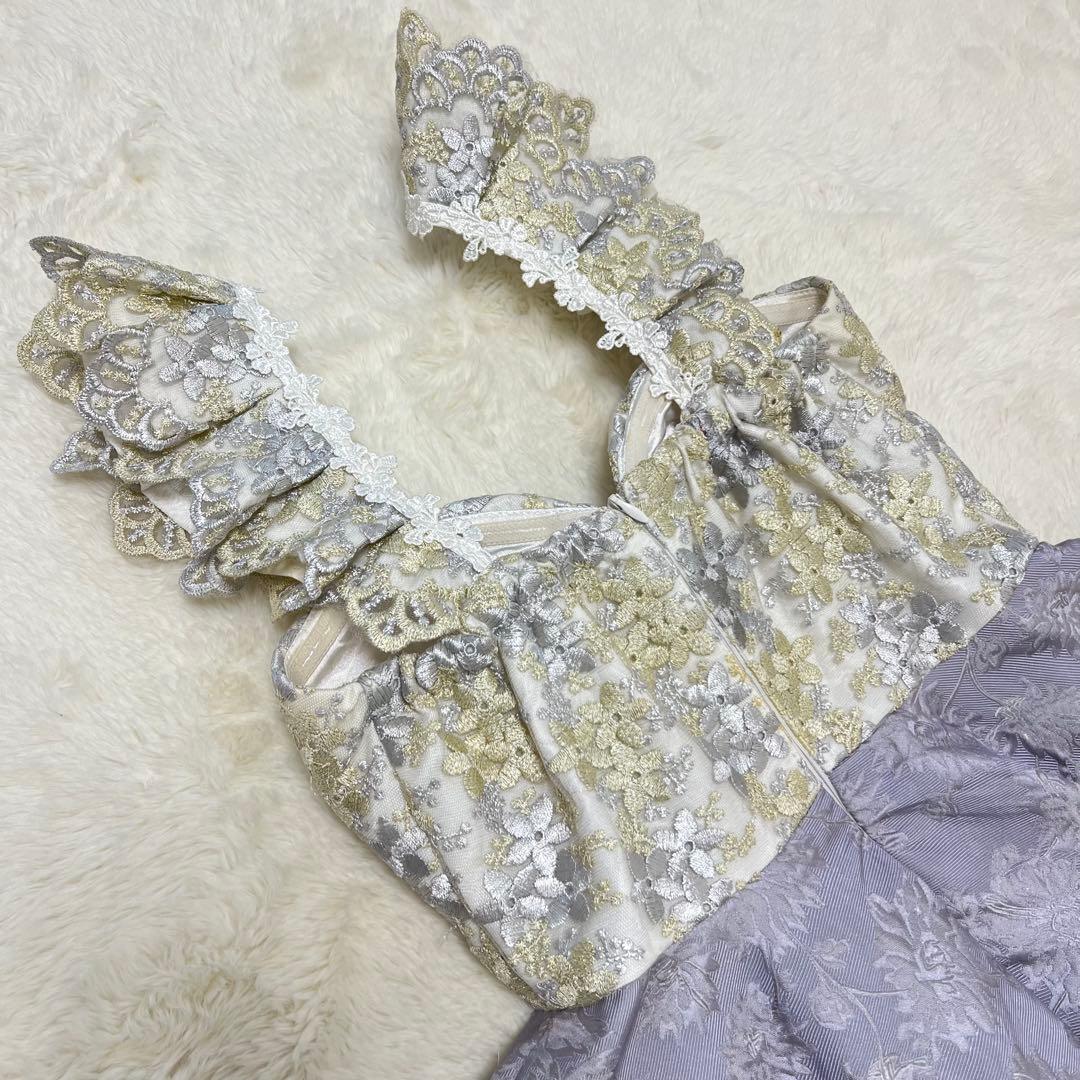 キャバドレス Sugar ROBEdeFLEURS 刺繍　フリル　紫