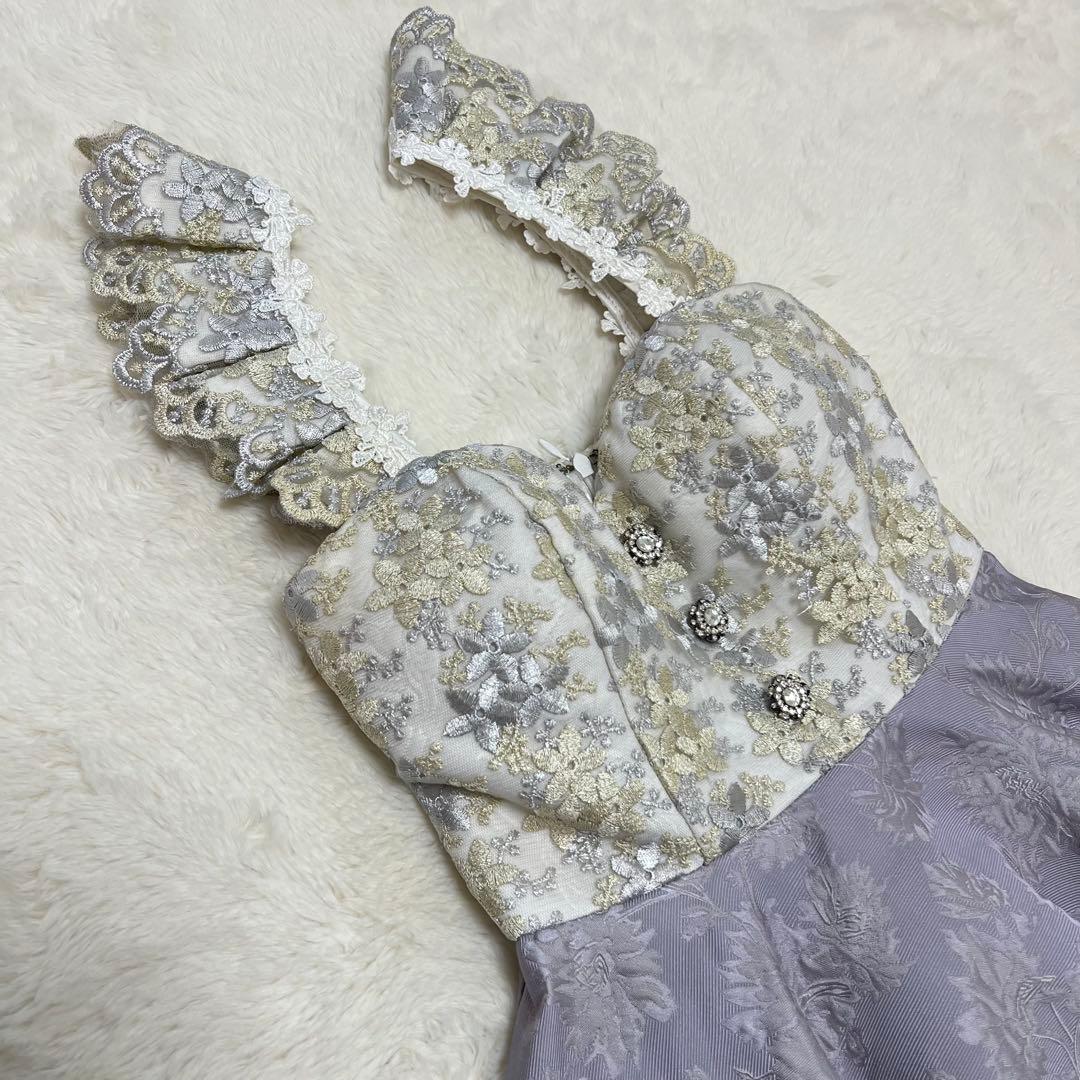 キャバドレス Sugar ROBEdeFLEURS 刺繍　フリル　紫