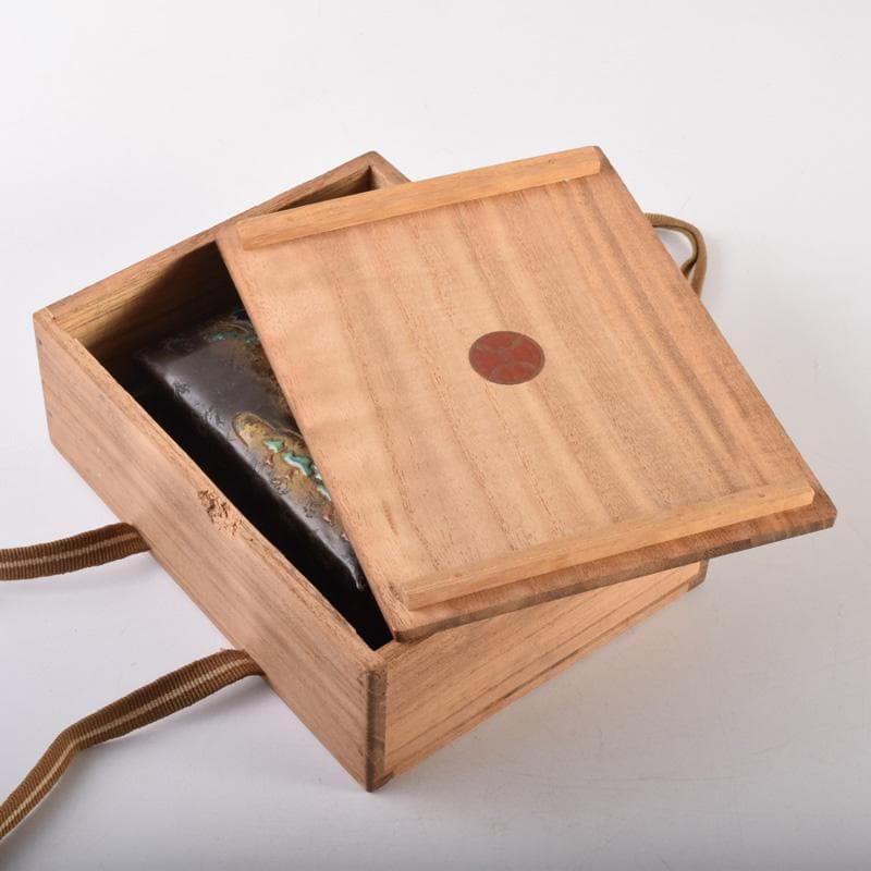 七宝焼　安藤七宝店　富士図　煙草入　煙草盆　共箱　V　7977