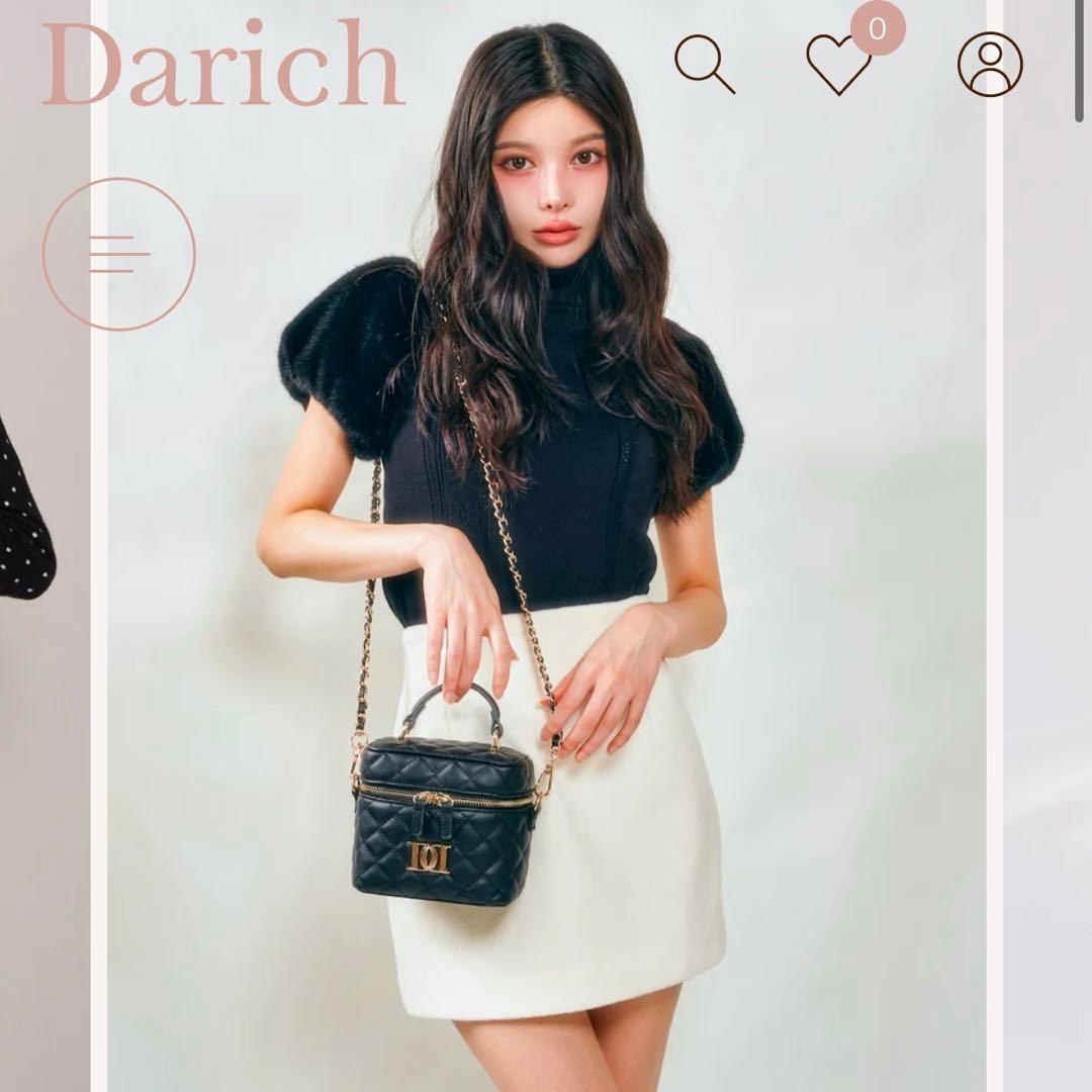 Darich キルティングバッグ　ゴールドパーツ　ブラック