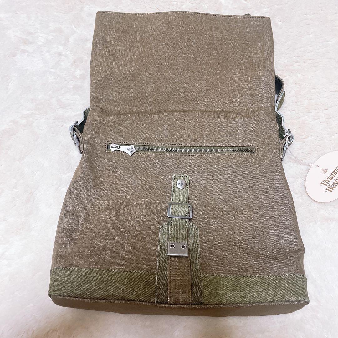 Vivienne Westwood デニム素材 本革 ショルダーバッグ A4