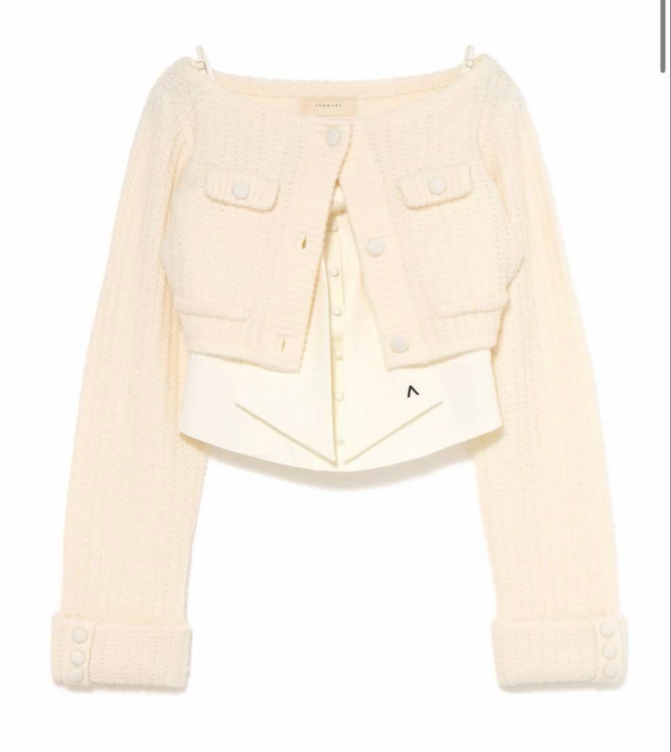 トップス Twiggy tweed ribbon set tops andmary