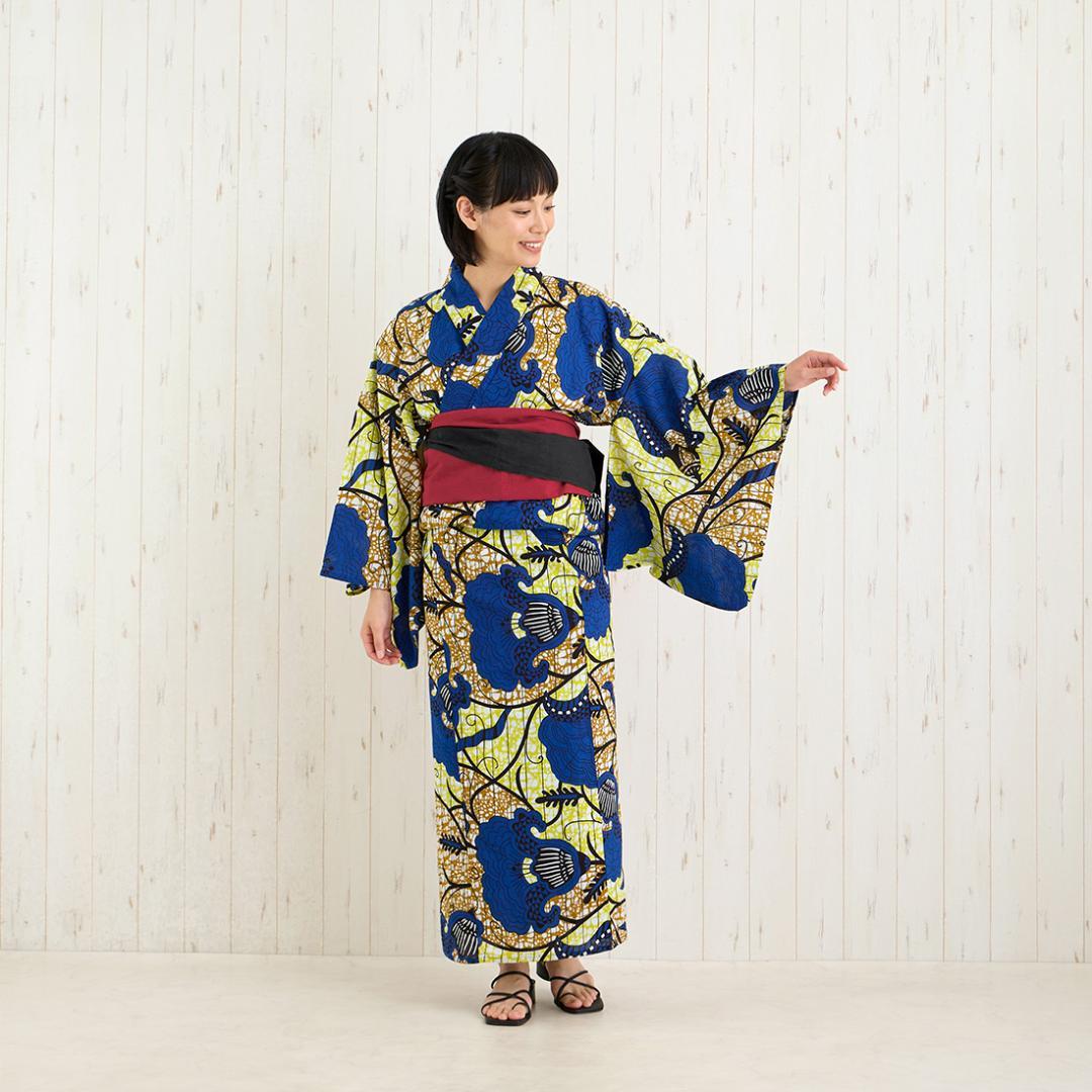 早い者勝ち！浴衣 アフリカンプリント 帯セット 人気デザイン