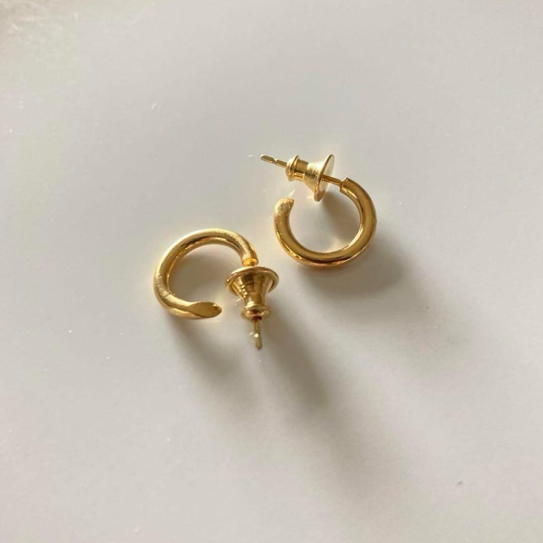 ゴールド フープピアス18×2mm 両耳