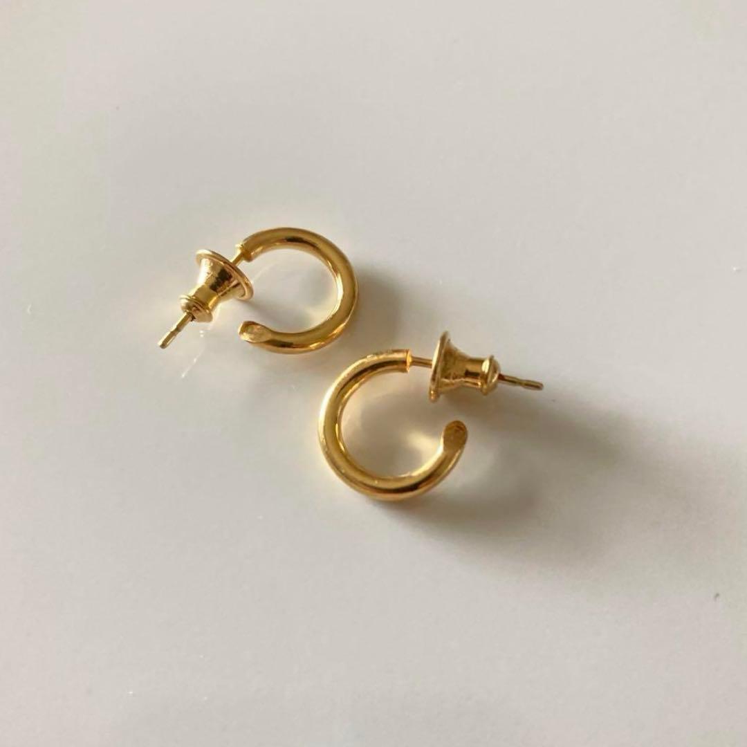 ゴールド フープピアス18×2mm 両耳