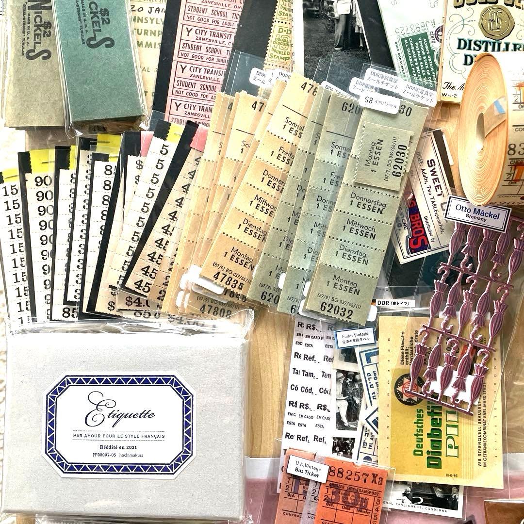 ヴィンテージ 紙モノ 新品大量まとめ売り 蚤の市ジャンクジャーナルコラージュ素材