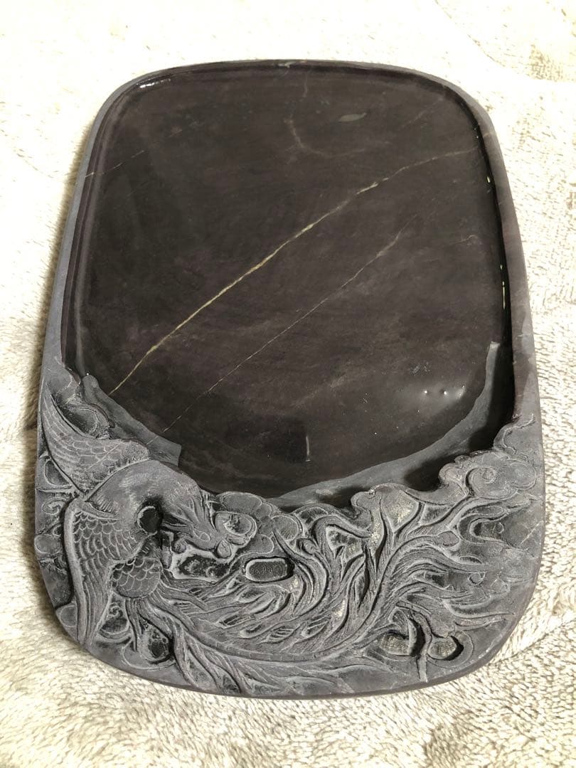 硯　すずり 端溪硯 大西洞 老坑 水岩 金錢氷紋 雲鳳文 書道用品 端渓硯