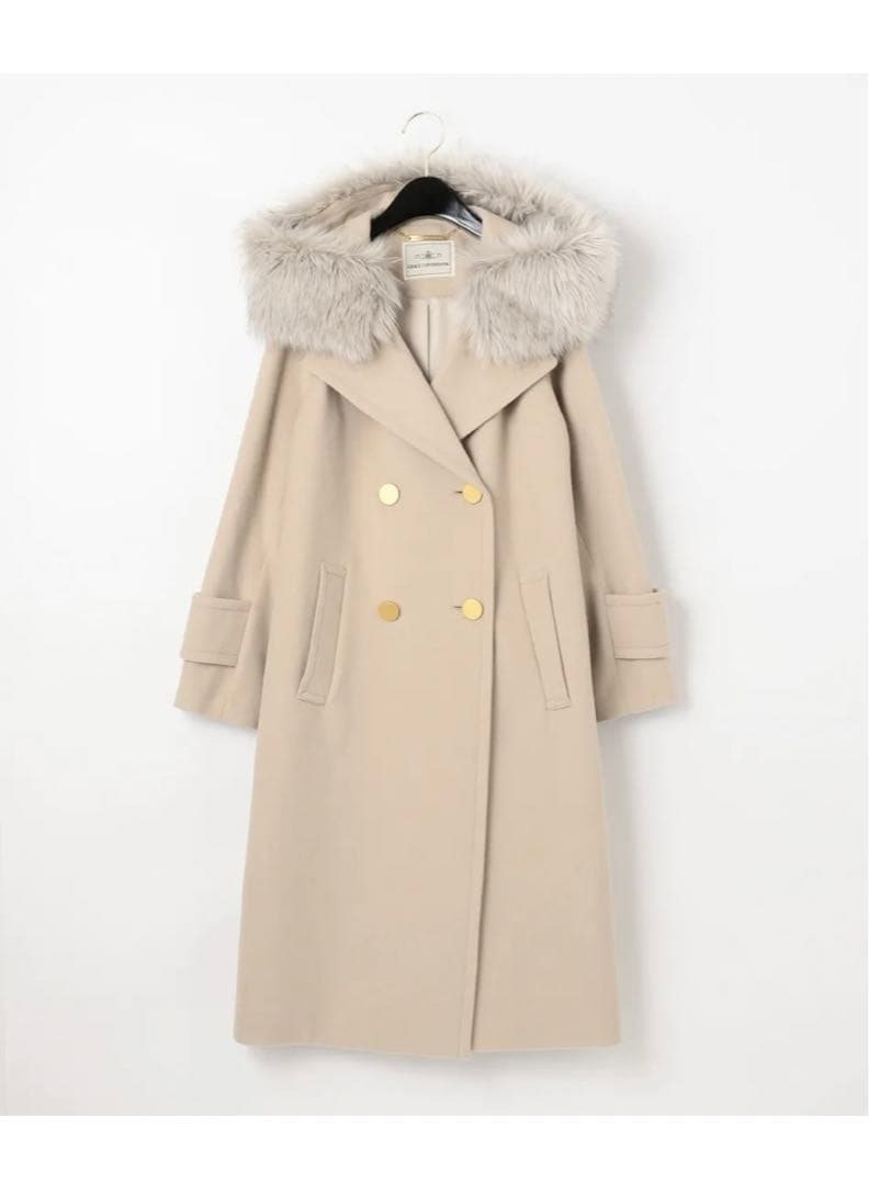 クリーニング済グレースコンチネンタル　ファー付コート