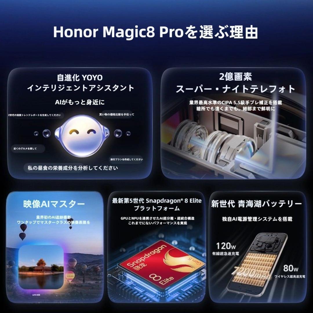 【新品未開封】HONOR Magic 8 Pro 12GB/256GB 中国版