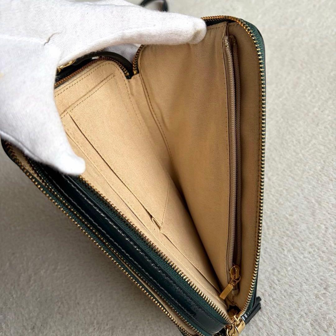 美品✨ATAO アタオ アミュレット ショルダーウォレット ディープエメラルド