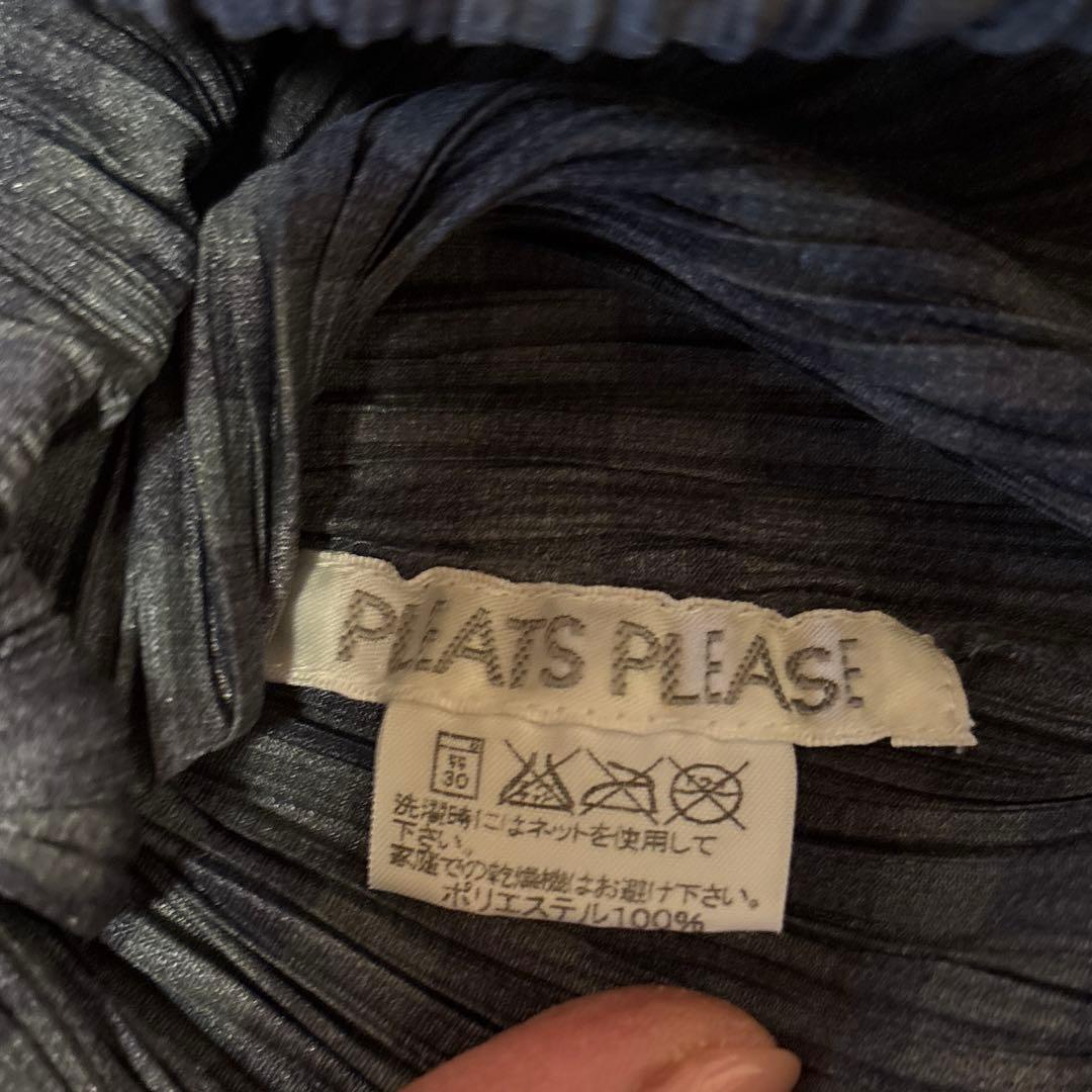 プリーツプリーズPLEATS PLEASE☆千鳥格子シャツグレー