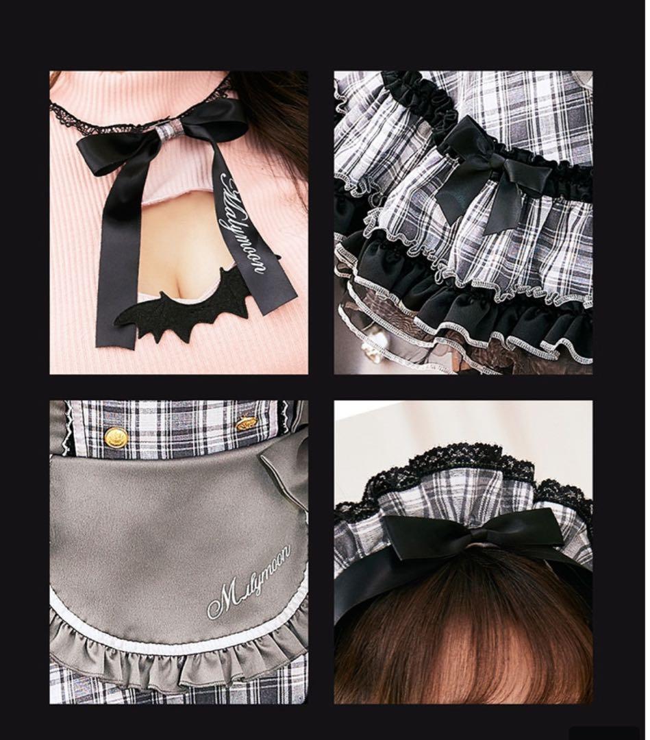 マリームーン　ガーリーロックサキュバスメイド ホワイト×ブラック