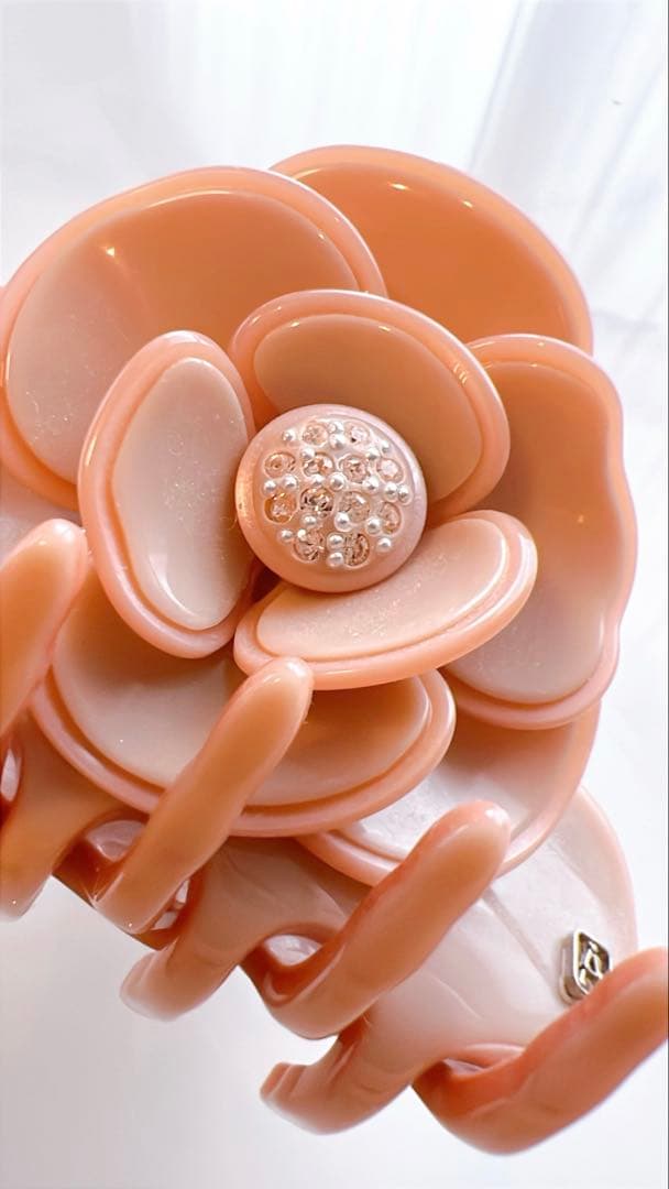 極美品 アレクサンドルドゥパリ カメリア ピンク ヘアクリップ