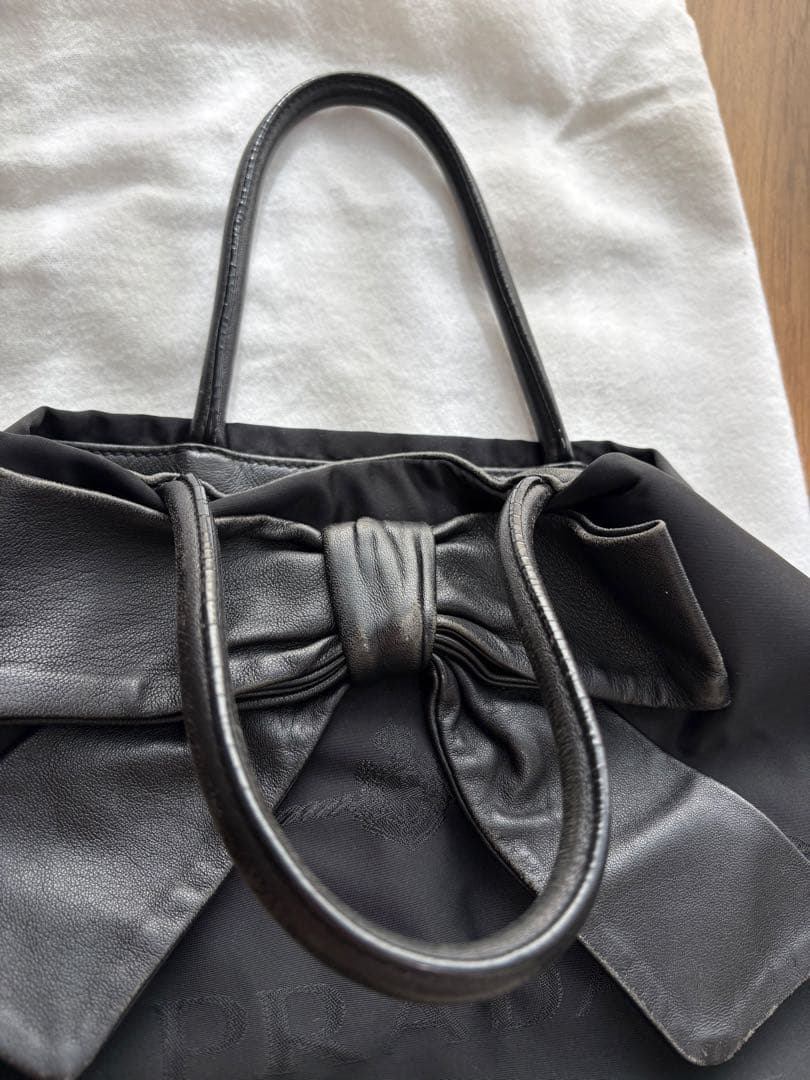 PRADA ナイロン　レザーリボン　2way