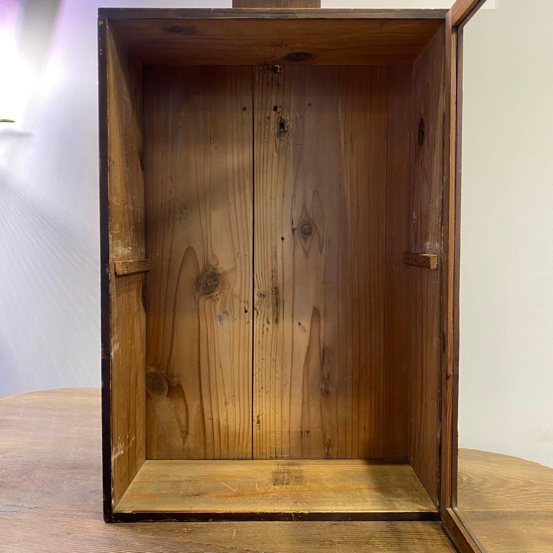 明治29年 ガラス扉の木製ケース アンティーク