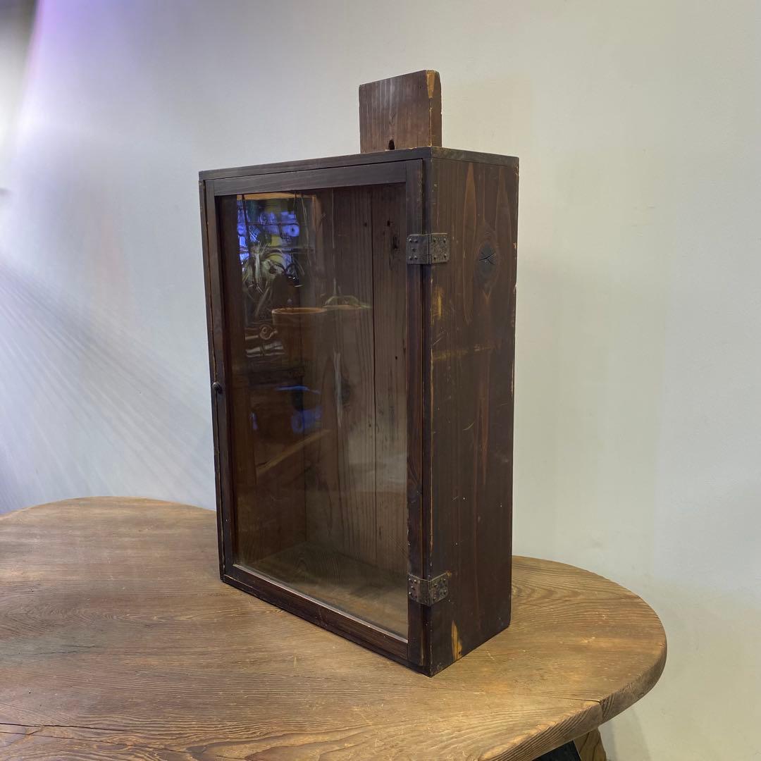 明治29年 ガラス扉の木製ケース アンティーク