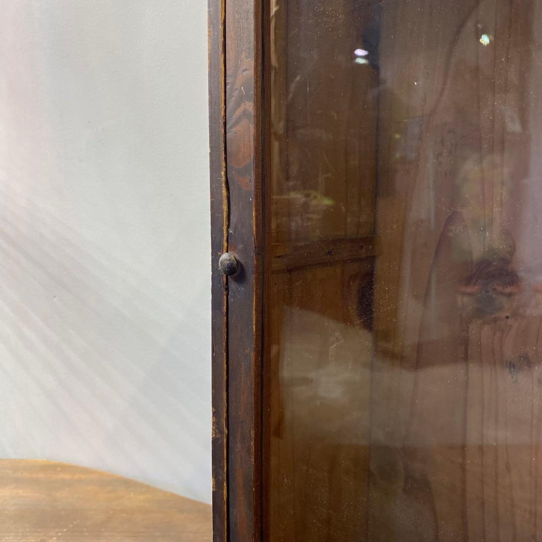 明治29年 ガラス扉の木製ケース アンティーク