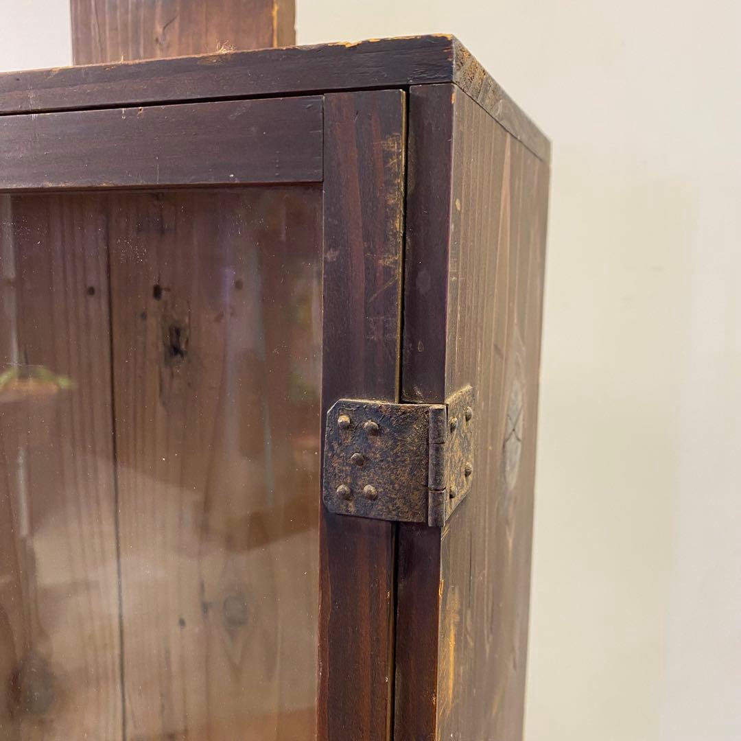 明治29年 ガラス扉の木製ケース アンティーク