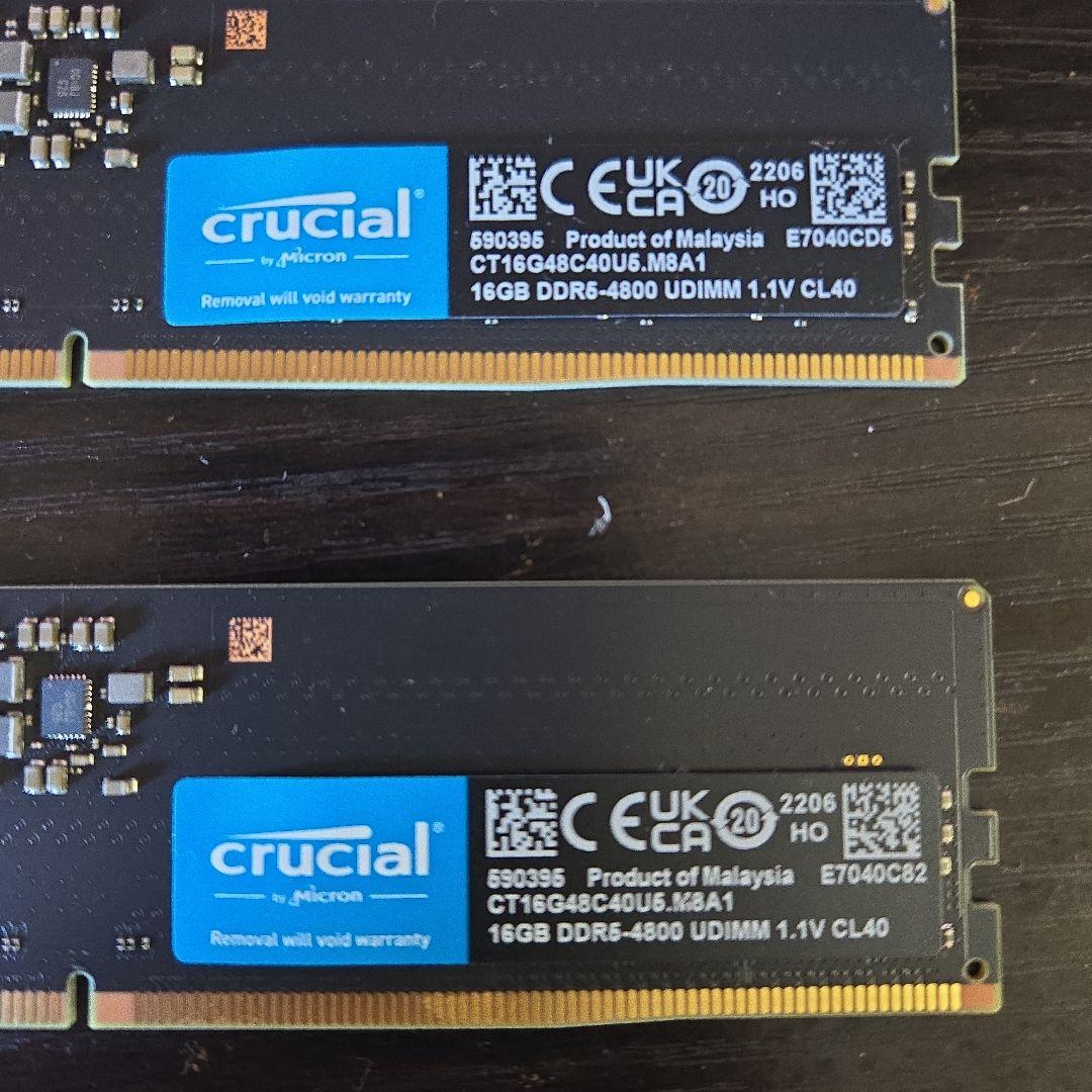 DDR5-4800 Crucial 32GB (16GB 2枚組)
