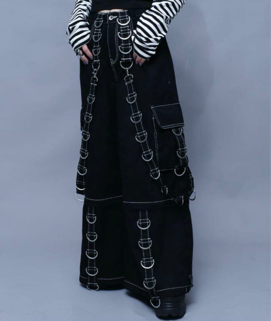 【 REFLEM 】Dリング 2WAYワイドカーゴパンツ ブラック