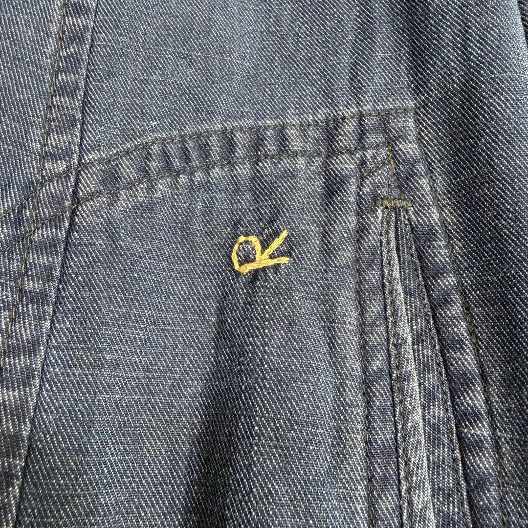 極美品✨45R インディゴデニムワンピース ロングドレス ゆったり コットン