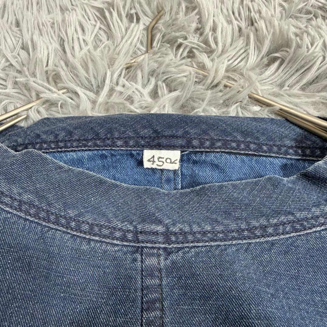 極美品✨45R インディゴデニムワンピース ロングドレス ゆったり コットン