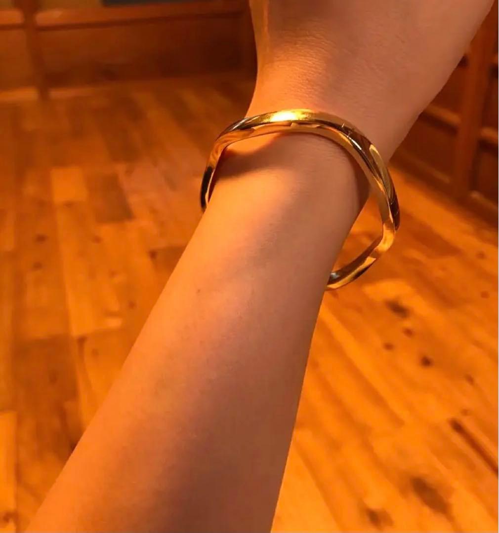 ティファニー　ウェーブバングル　ブレスレット　k18 18金 18k