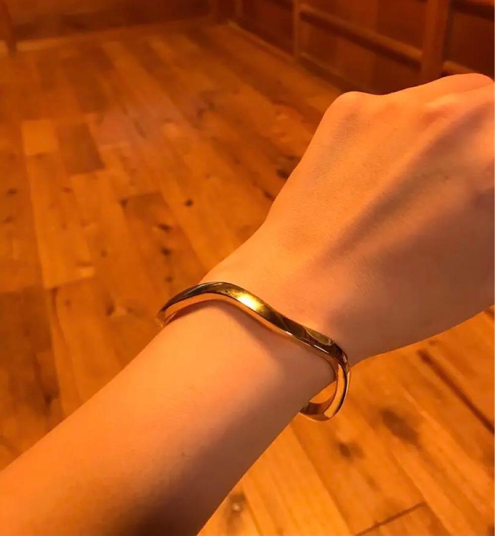 ティファニー　ウェーブバングル　ブレスレット　k18 18金 18k