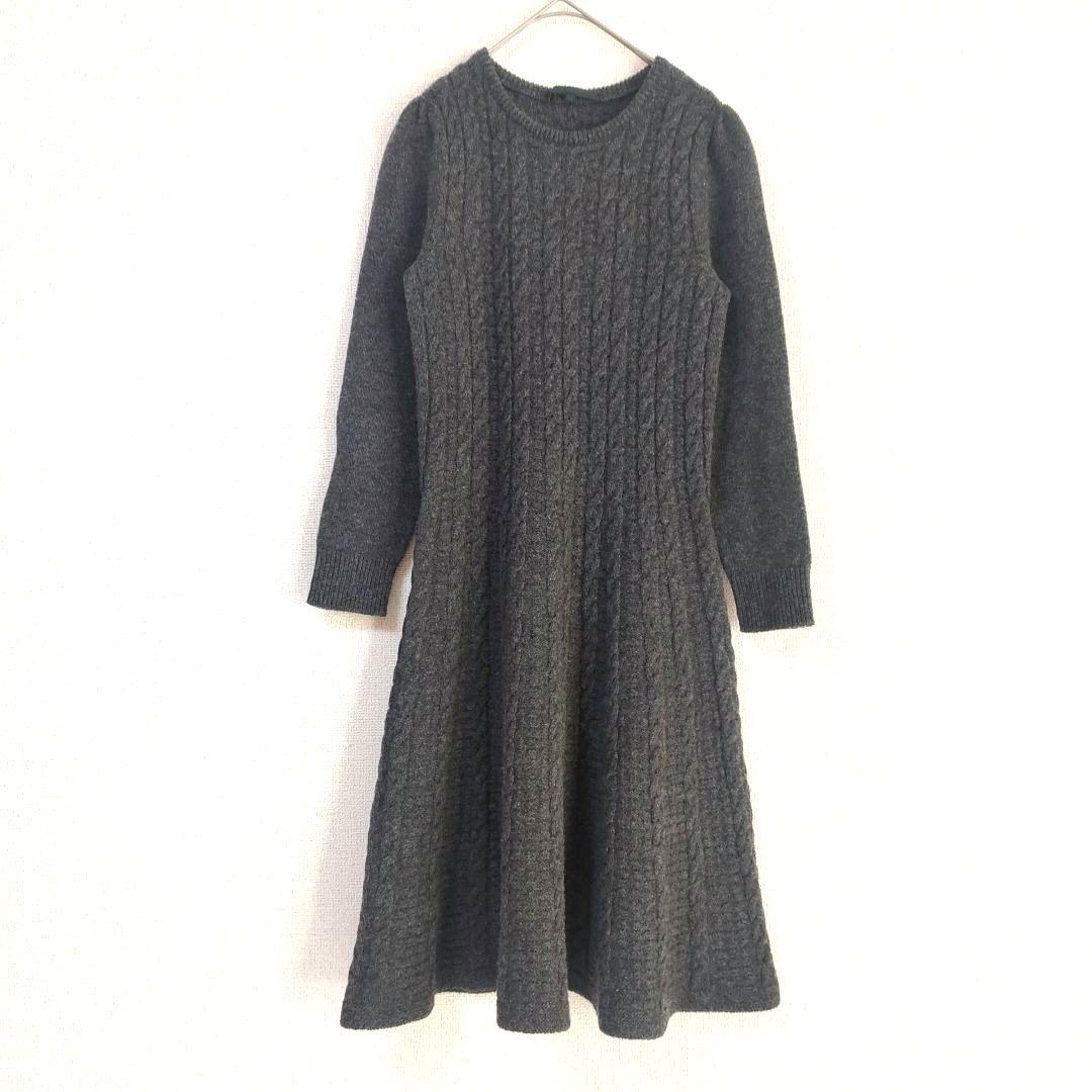 本日のみ！　未使用　ANAYI ウール カシミヤ混 ケーブル編み ニット フレア