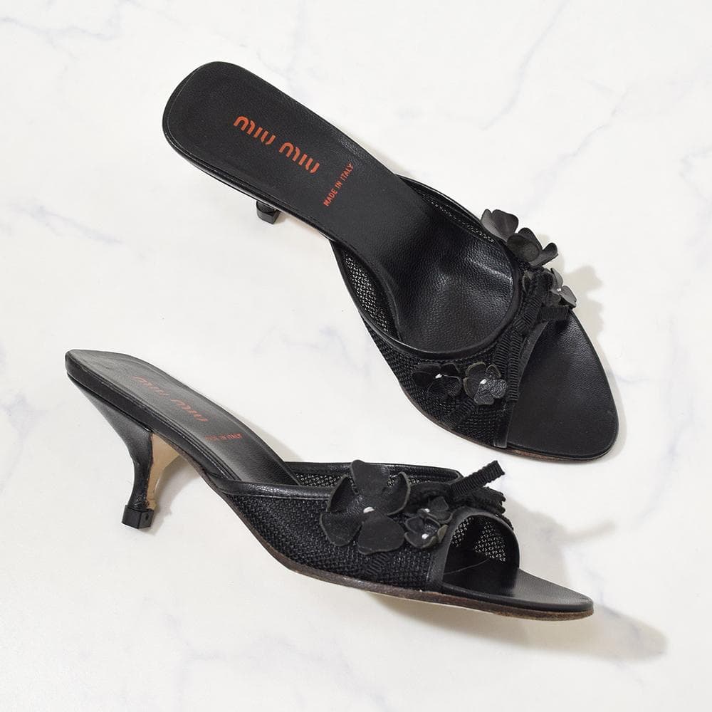00s archive miu miu vintage ミュール サンダル 黒