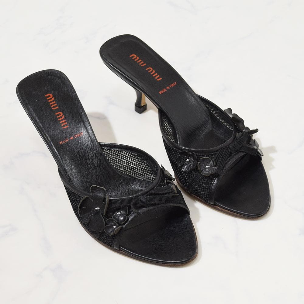 00s archive miu miu vintage ミュール サンダル 黒