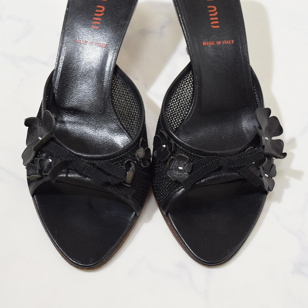 00s archive miu miu vintage ミュール サンダル 黒