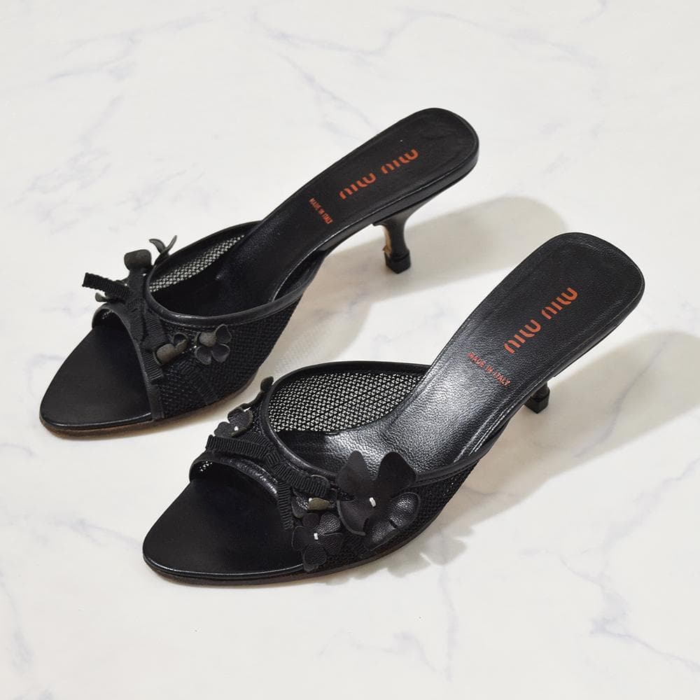 00s archive miu miu vintage ミュール サンダル 黒