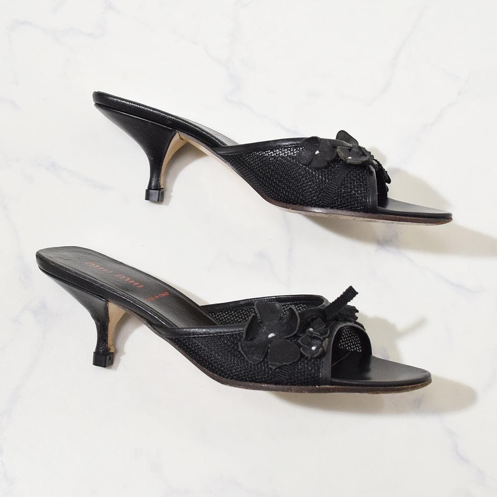00s archive miu miu vintage ミュール サンダル 黒