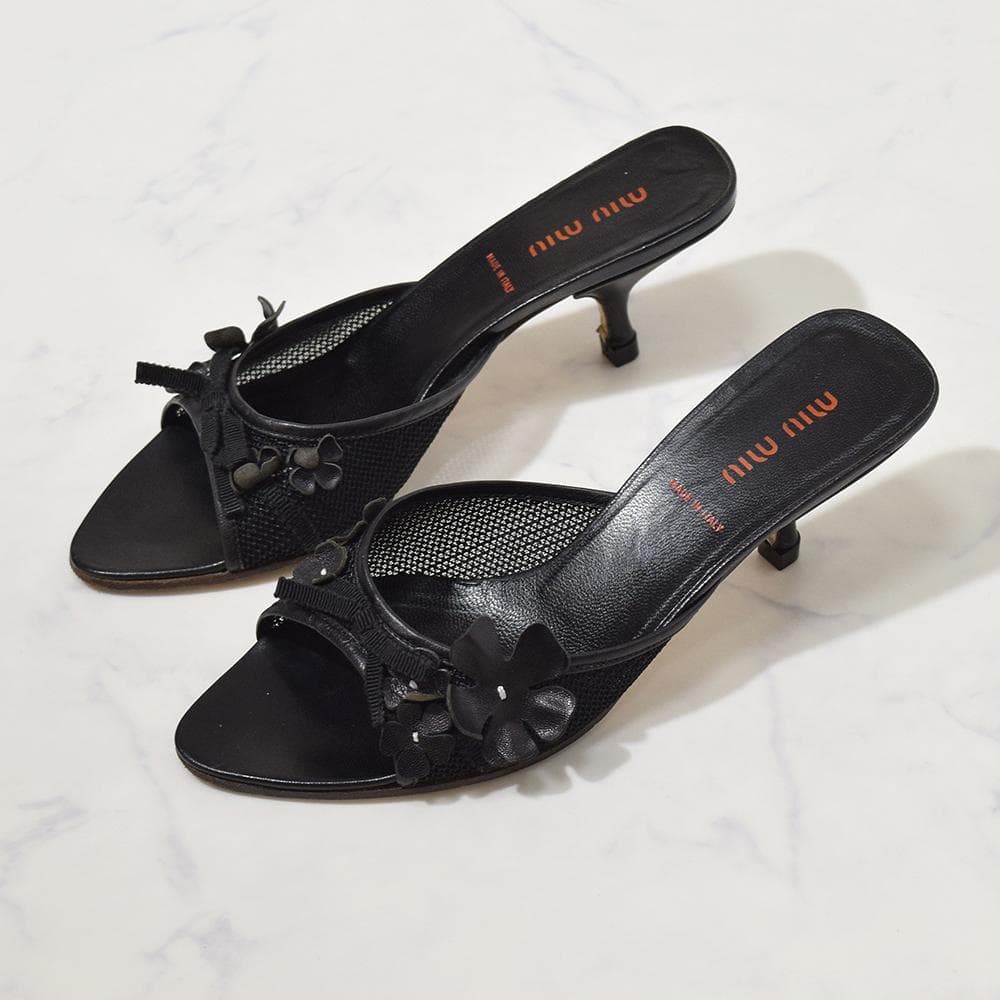 00s archive miu miu vintage ミュール サンダル 黒