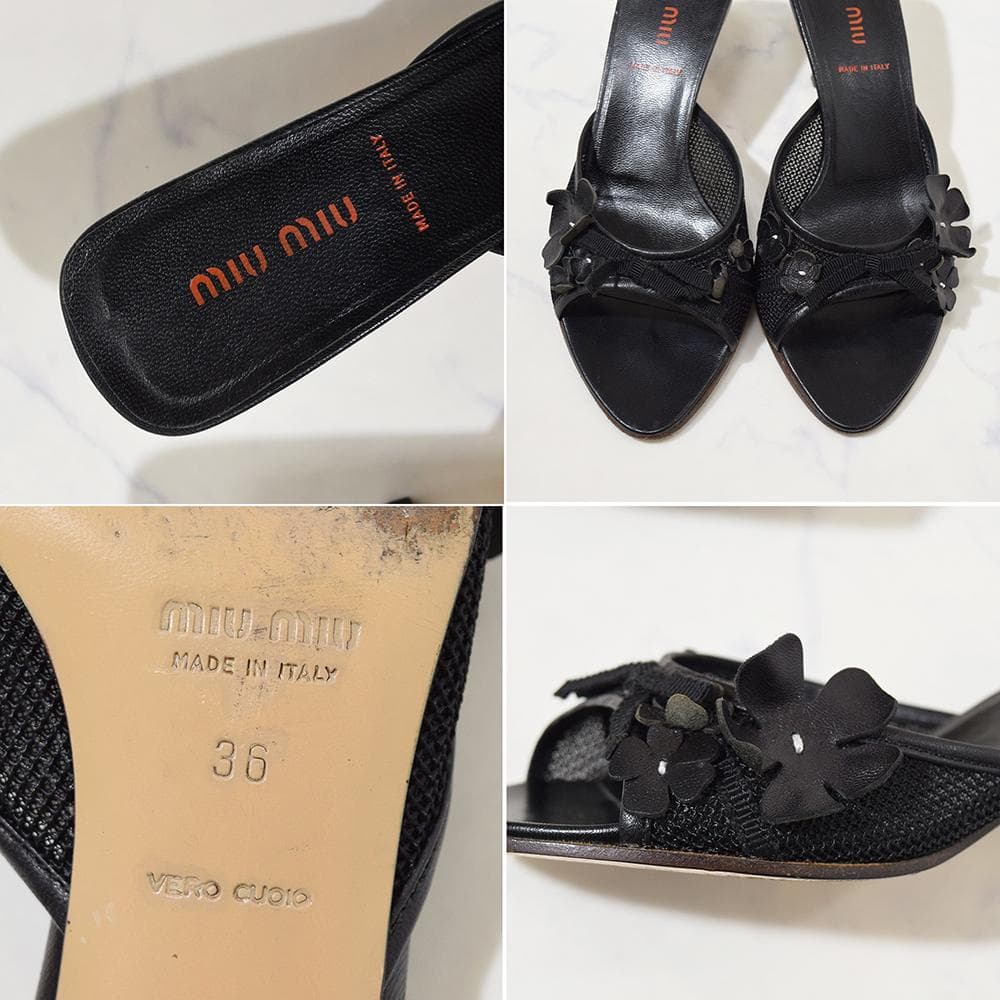 00s archive miu miu vintage ミュール サンダル 黒