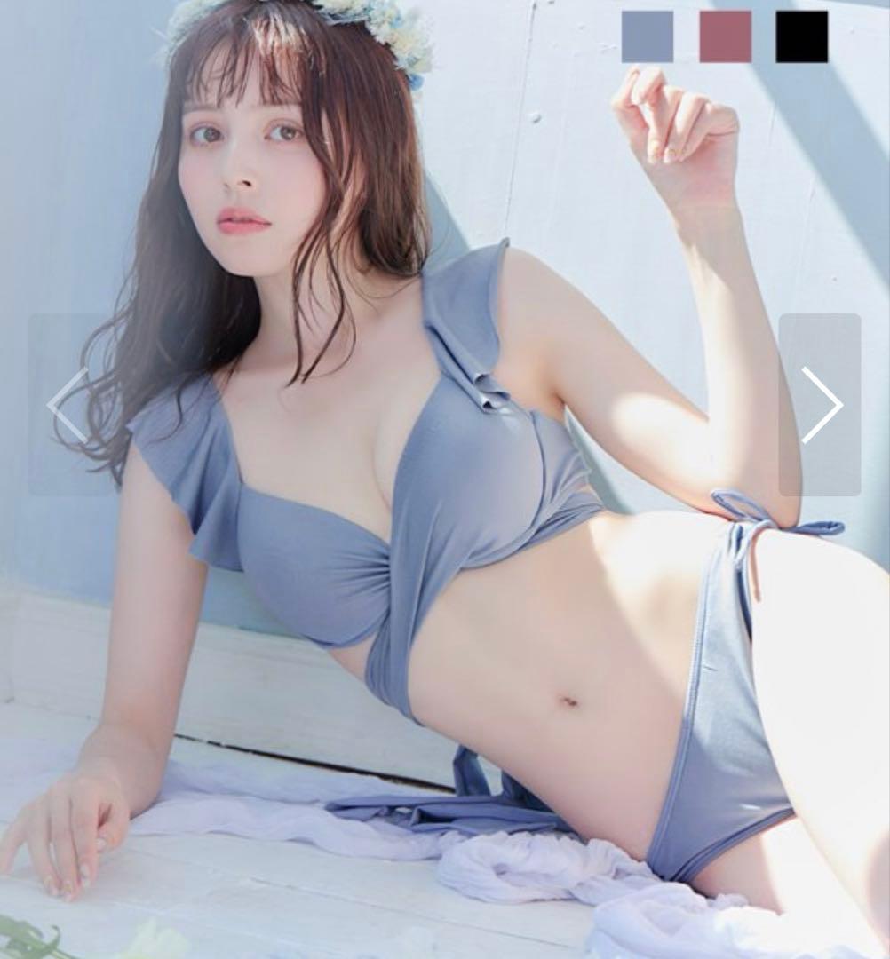 ショルダーフリルクロスビキニ