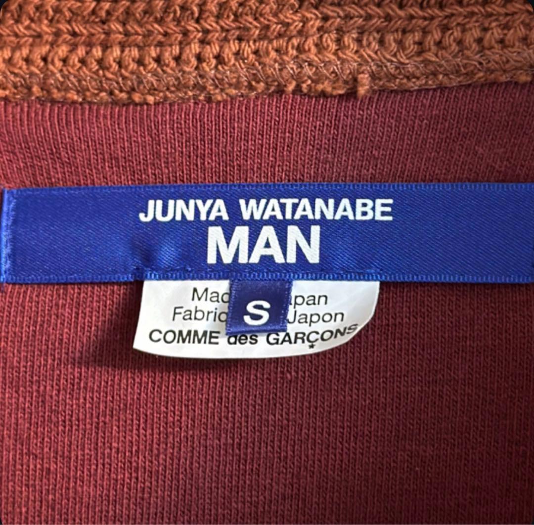 JUNYA WATANABE コットンリブ×レザー SWEATER