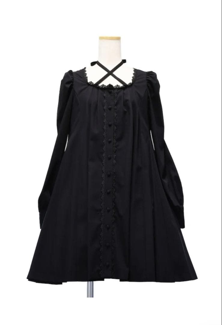 sheglit クロスリボンフレアワンピース　アトリエボズ　ブラック