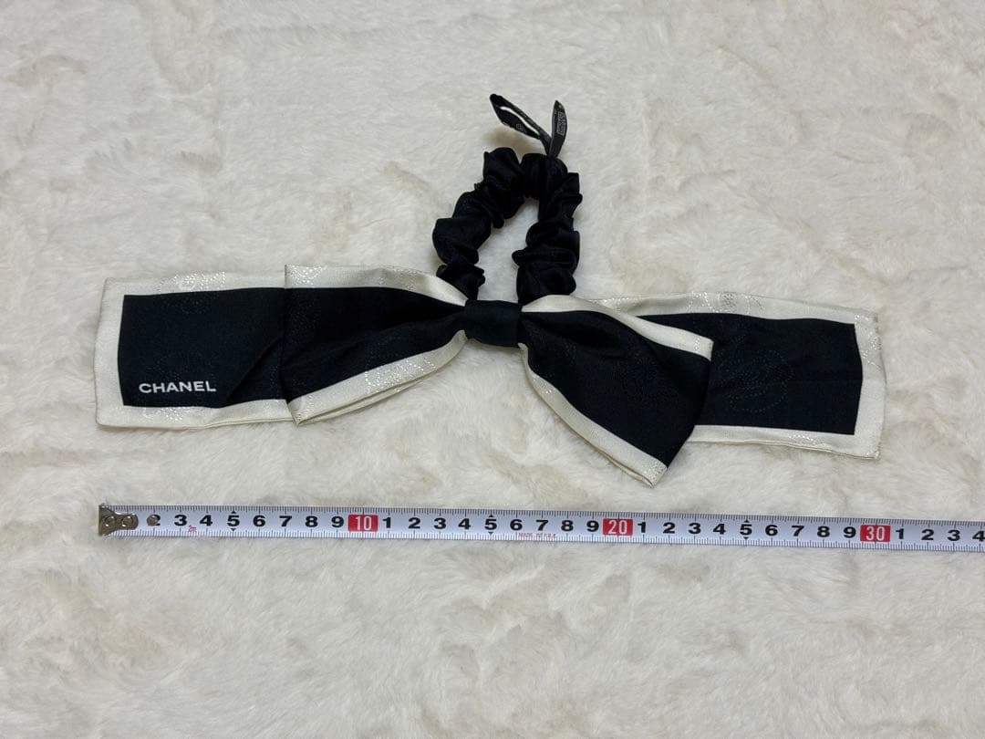 CHANEL ヘアアクセサリー シルクリボンシュシュ 箱あり