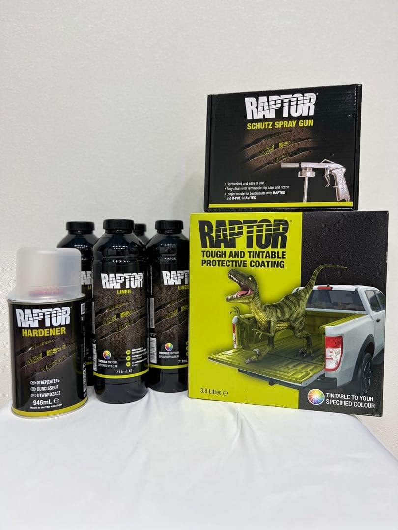 U-POLのRAPTOR LINER ティンタブル４L 塗装ガンセット