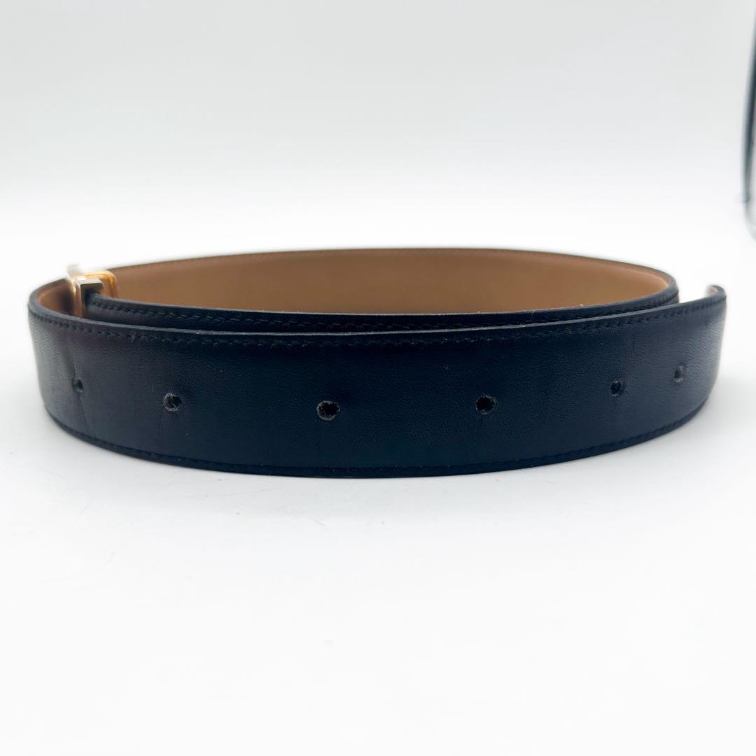 GUCCI✨レザー GGロゴ ゴールド金具ベルト 黒 レディース ブラック