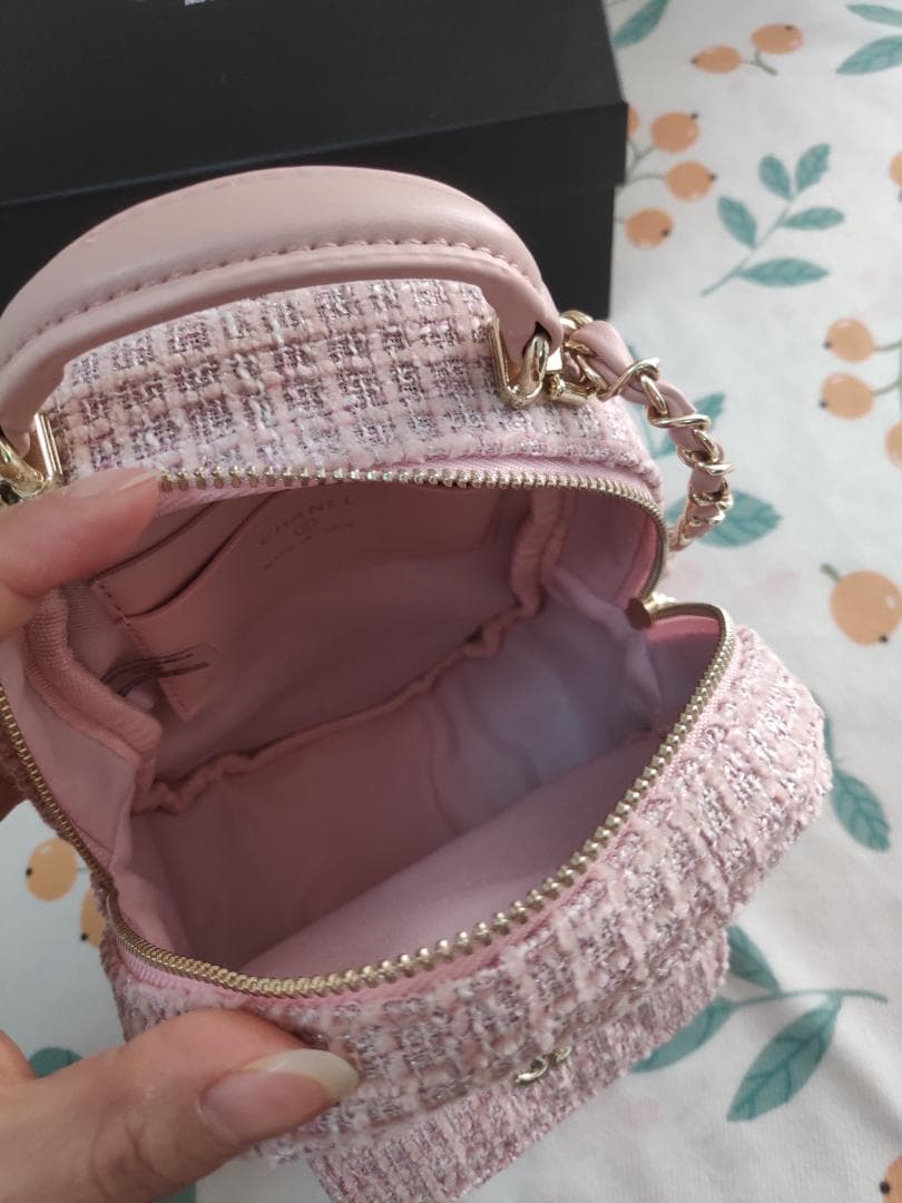 ツイードミニリュック ピンク