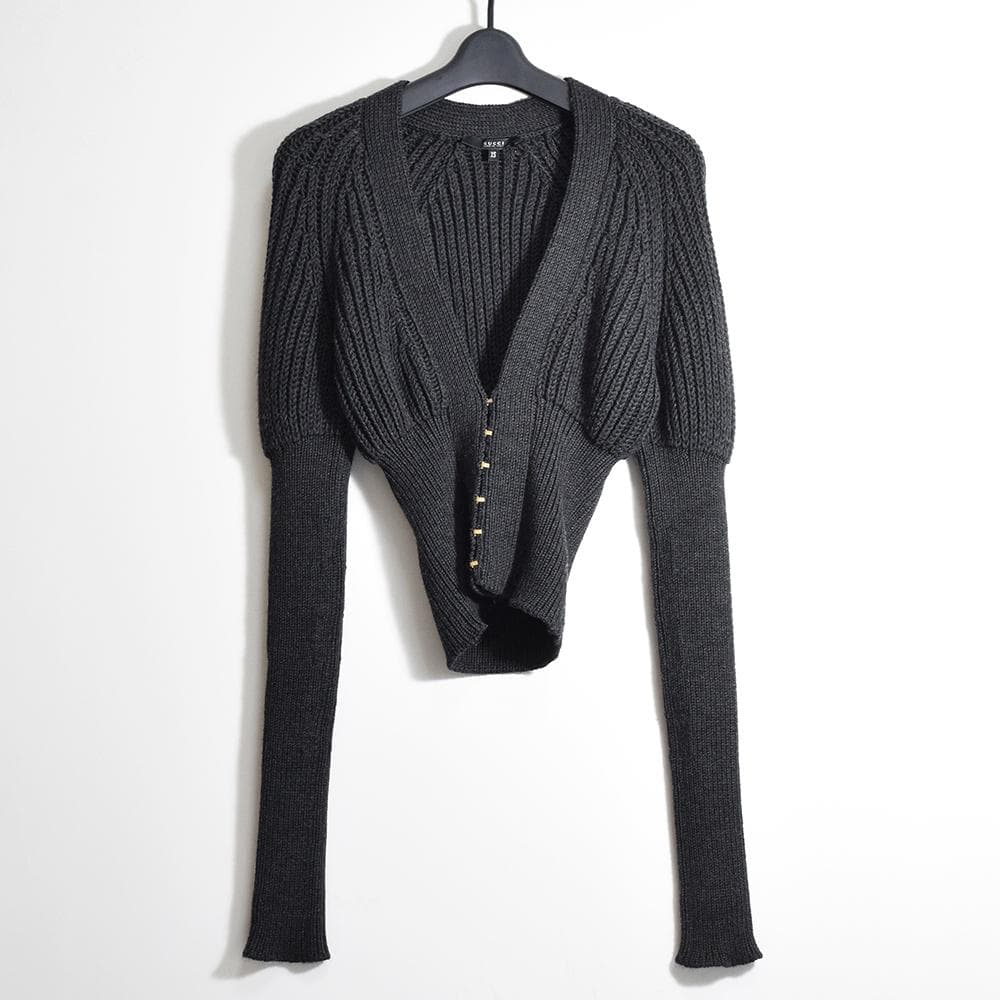 00s トムフォード期 グッチ GUCCI コンシャス ニットカーディガン 短丈