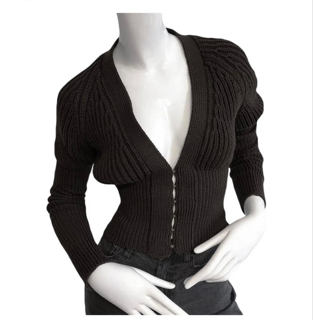 00s トムフォード期 グッチ GUCCI コンシャス ニットカーディガン 短丈