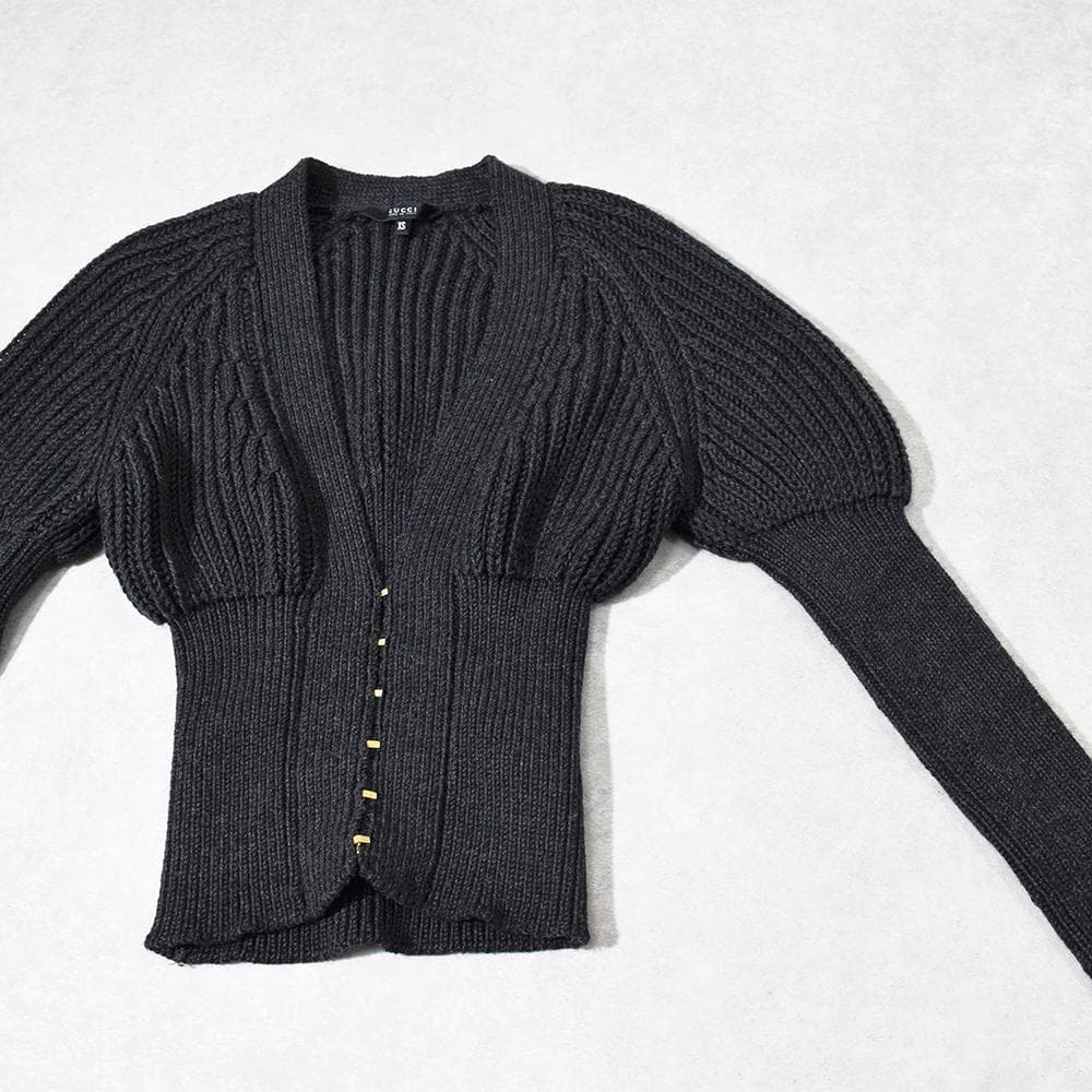 00s トムフォード期 グッチ GUCCI コンシャス ニットカーディガン 短丈