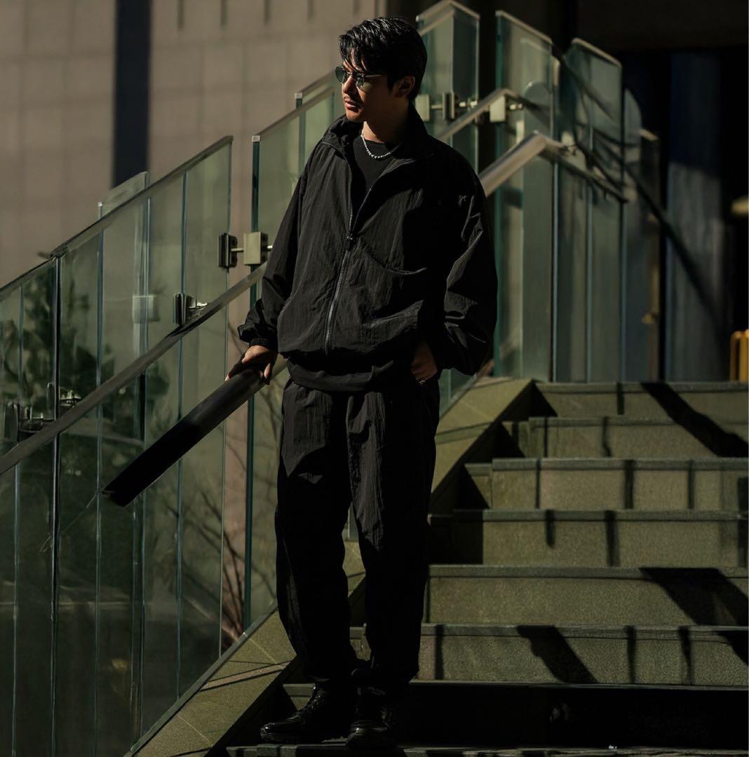 SUAVELE【ナイロンセットアップ】【トラックjk】【トラックpt】black